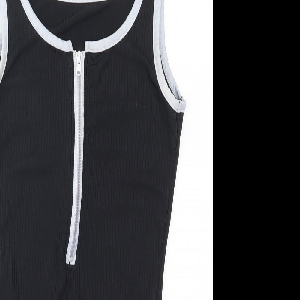 Womens UK Size S Preworn One-Piece Black Bodysuit