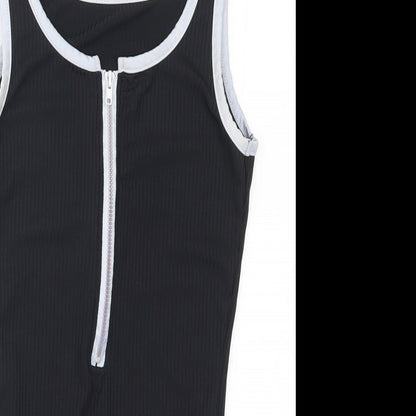 Womens UK Size S Preworn One-Piece Black Bodysuit