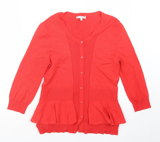 Womens UK Size 12 Per Una Red Cardigan Jumper