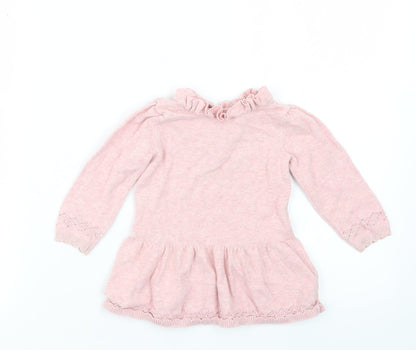 TU Girls Pink  Knit Pullover Jumper Size 6-9 Months