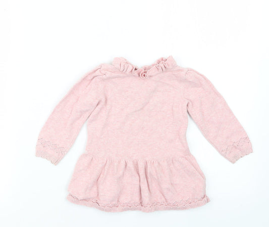TU Girls Pink  Knit Pullover Jumper Size 6-9 Months