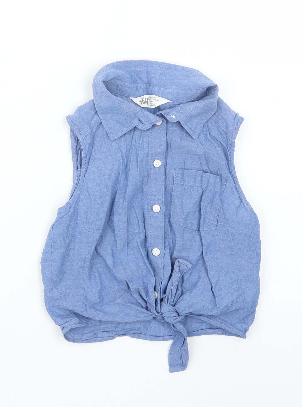 H&M Girls Blue   Basic Button-Up Size 9 Years