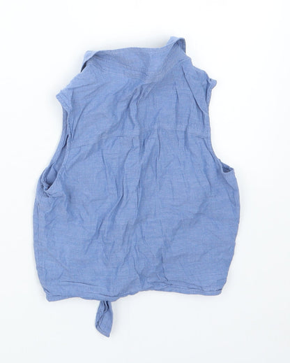 H&M Girls Blue   Basic Button-Up Size 9 Years