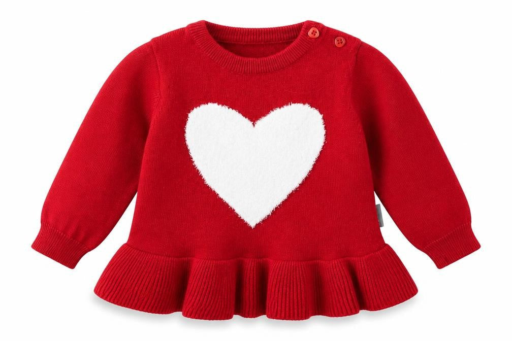 Nutmeg Girls Red  Knit Pullover Jumper Size 3-6 Months