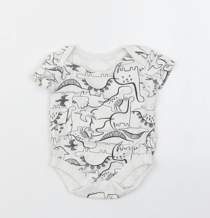 TU Boys White Geometric  Babygrow One-Piece Size 0-3 Months
