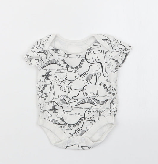 TU Boys White Geometric  Babygrow One-Piece Size 0-3 Months