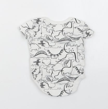 TU Boys White Geometric  Babygrow One-Piece Size 0-3 Months