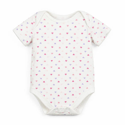 Front view of George girls’ white geometric babygrow one-piece, size 3-6, months