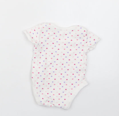 George Girls White Geometric  Babygrow One-Piece Size 3-6 Months