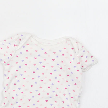 George Girls White Geometric  Babygrow One-Piece Size 3-6 Months