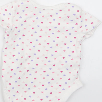 George Girls White Geometric  Babygrow One-Piece Size 3-6 Months
