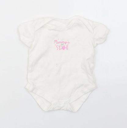 Matalan Girls White   Babygrow One-Piece Size 3-6 Months