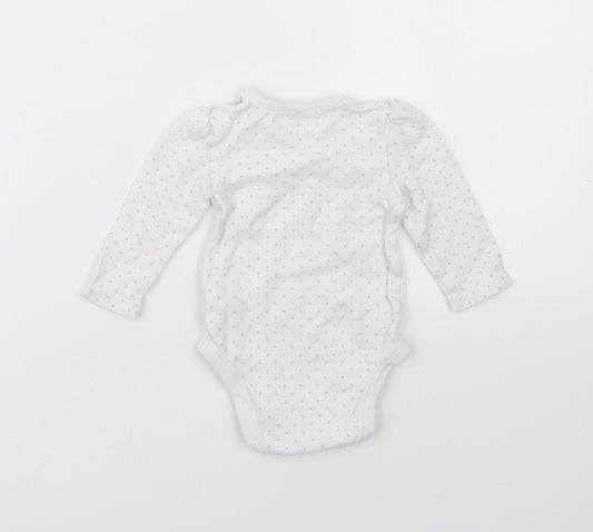 George Girls White Polka Dot  Babygrow One-Piece Size 6-9 Months
