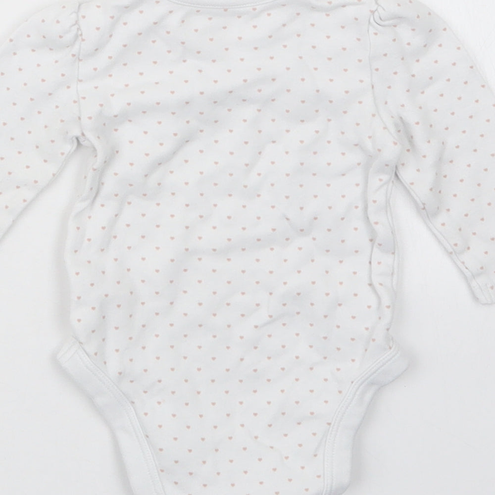 George Girls White Polka Dot  Babygrow One-Piece Size 6-9 Months