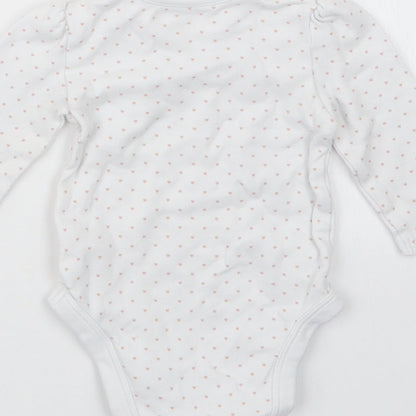 George Girls White Polka Dot  Babygrow One-Piece Size 6-9 Months