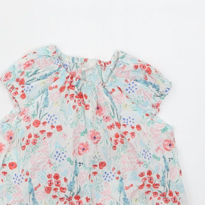 H&M Girls Red Floral  T-Shirt Dress  Size 3-6 Months
