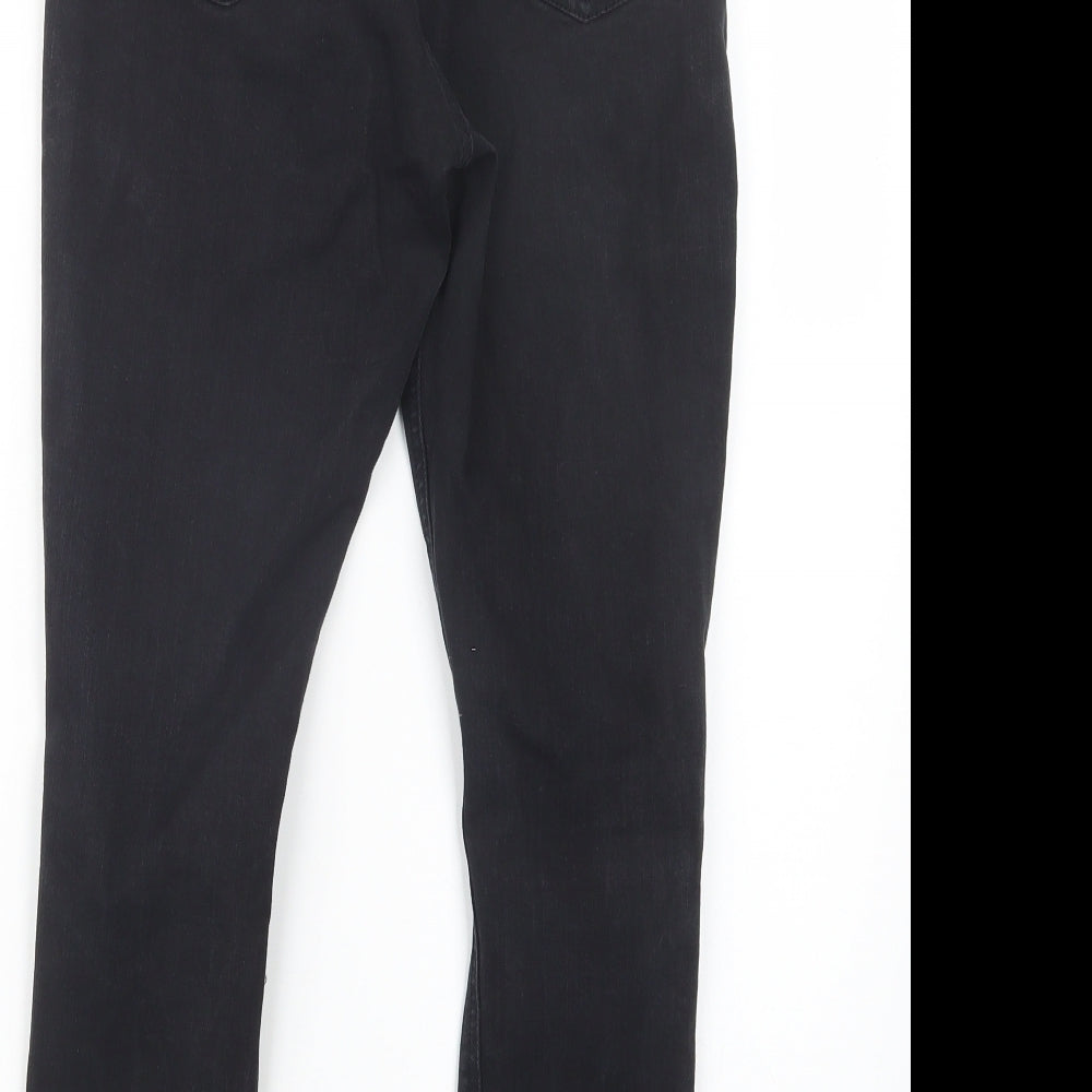 Topshop Womens Black  Denim Straight Jeans Size 27 in L24 in