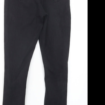 Topshop Womens Black  Denim Straight Jeans Size 27 in L24 in