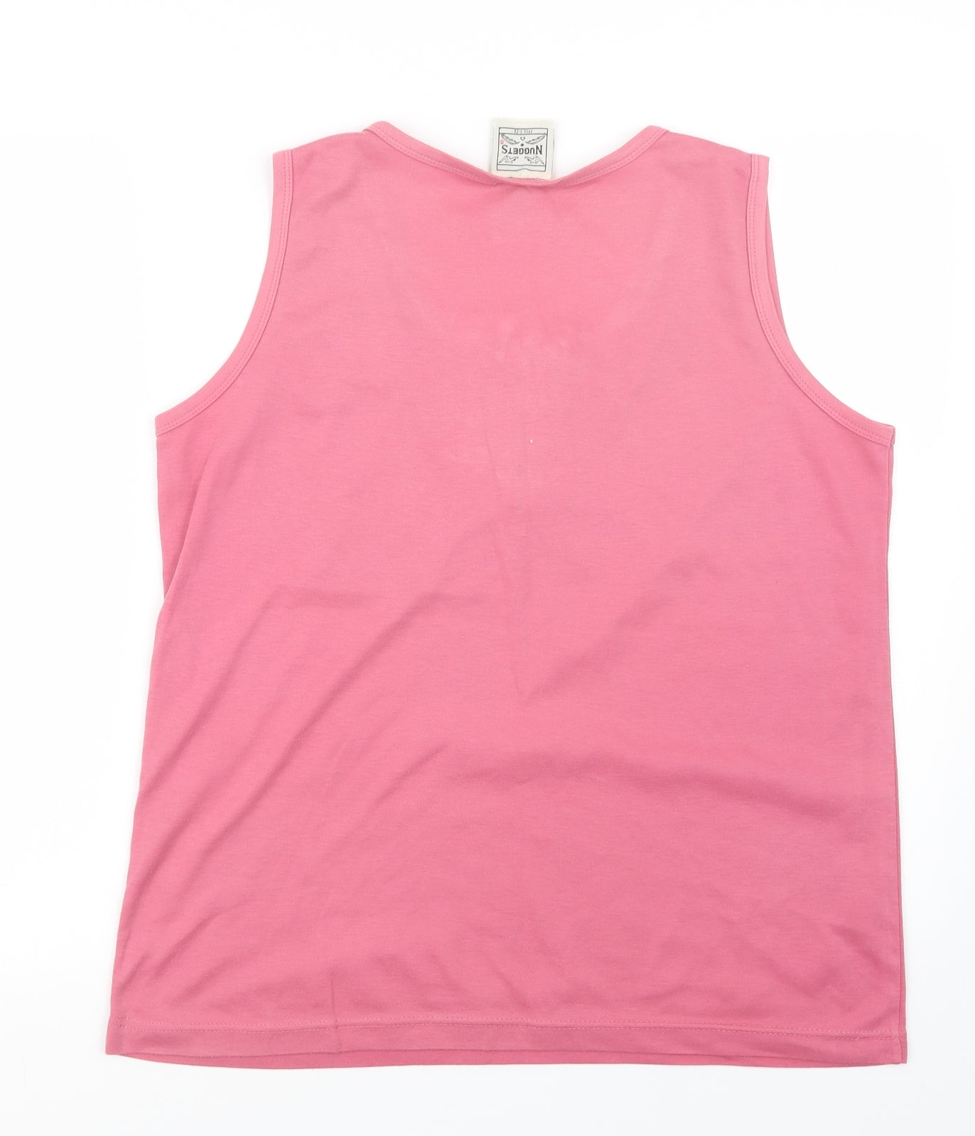 Womens UK Size One Size Nuggets Pink Basic Tank