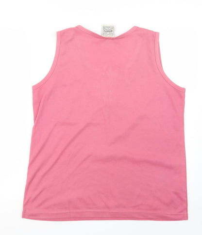Womens UK Size One Size Nuggets Pink Basic Tank