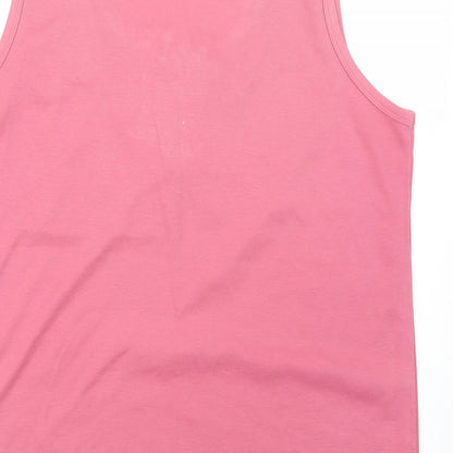 Womens UK Size One Size Nuggets Pink Basic Tank