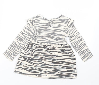 Primark Girls Beige Animal Print  T-Shirt Dress  Size 12-18 Months