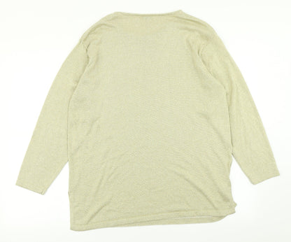 Fabrizio Womens Gold  Knit Pullover Jumper Size M