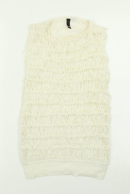 Womens UK Size 4 Divided Ivory Basic Tank