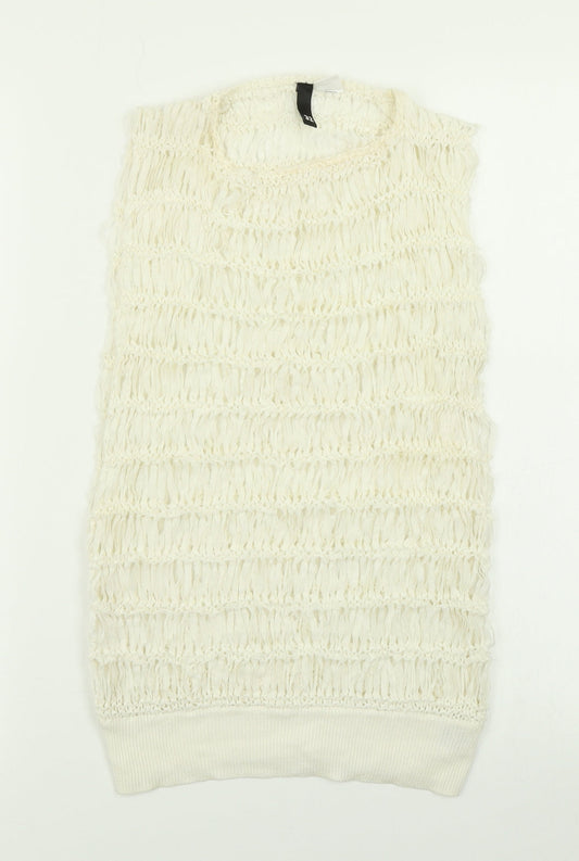 Womens UK Size 4 Divided Ivory Basic Tank