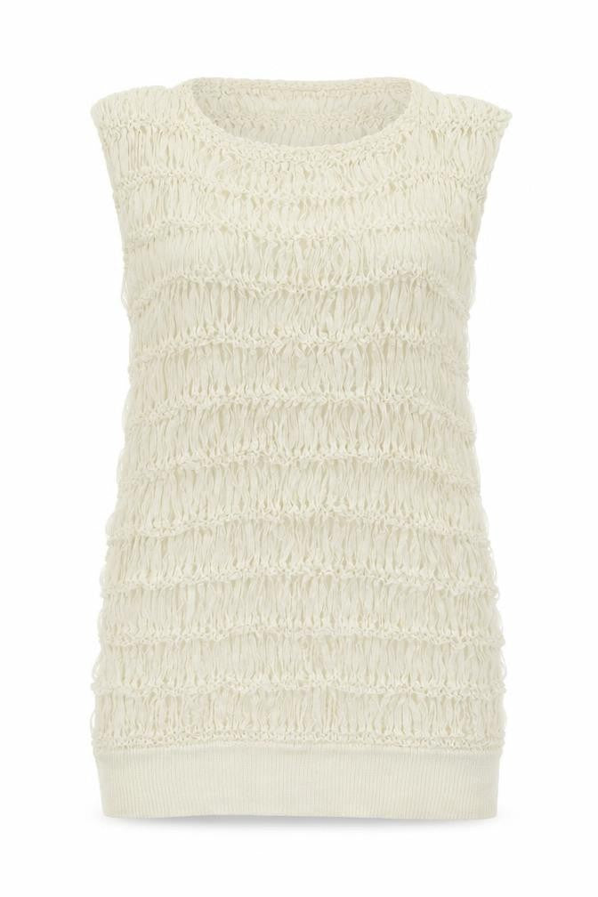 Womens UK Size 4 Divided Ivory Basic Tank