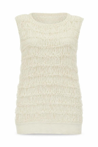 Womens UK Size 4 Divided Ivory Basic Tank