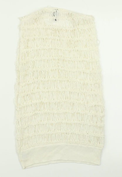 Womens UK Size 4 Divided Ivory Basic Tank