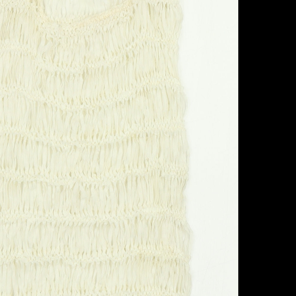 Womens UK Size 4 Divided Ivory Basic Tank