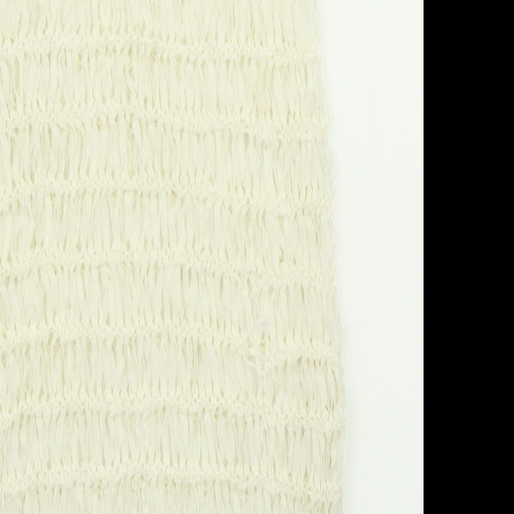 Womens UK Size 4 Divided Ivory Basic Tank