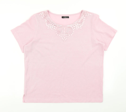 Womens UK Size S BM Pink Basic T-Shirt
