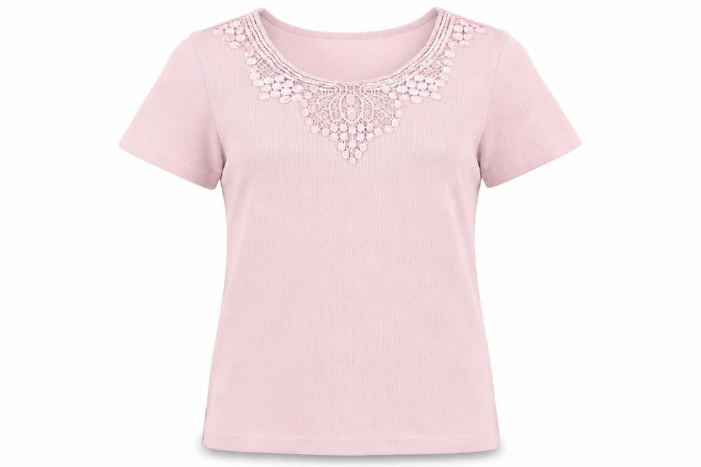 Bonmarché Womens Pink  Knit Basic T-Shirt Size S