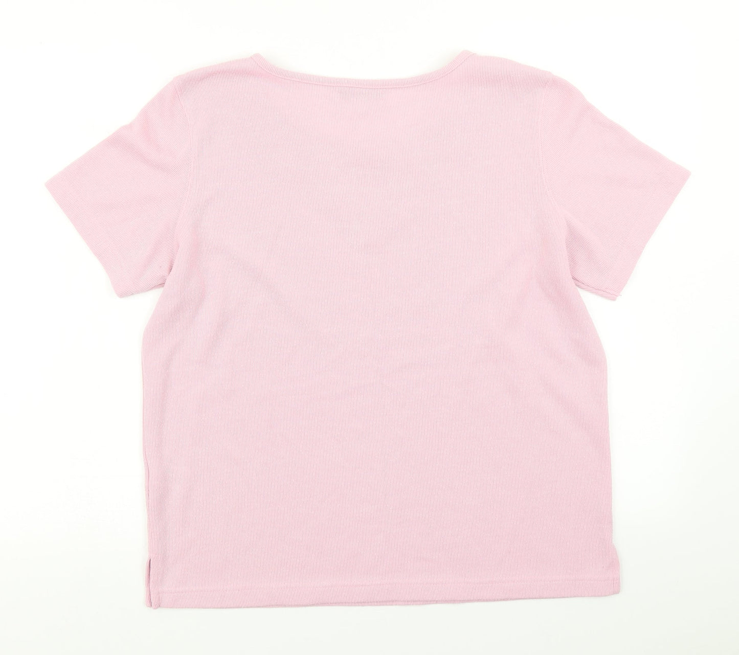 Womens UK Size S BM Pink Basic T-Shirt