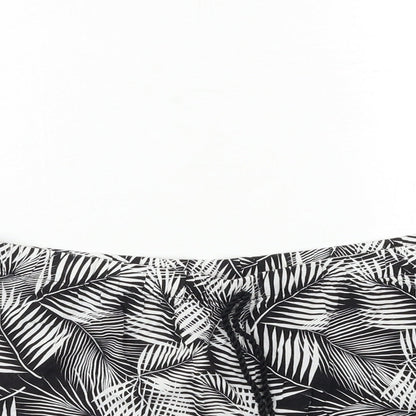 Primark Womens Black Floral  Top Pyjama Pants Size 14