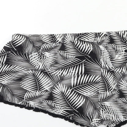 Primark Womens Black Floral  Top Pyjama Pants Size 14