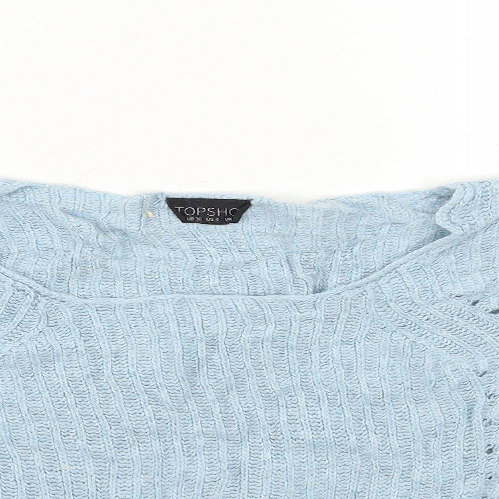 Womens UK Size 8 Topshop Blue Pullover Jumper
