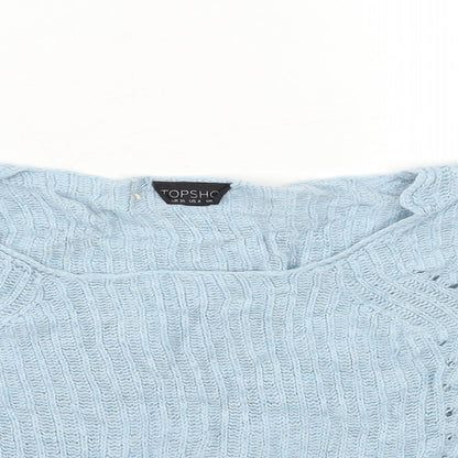 Womens UK Size 8 Topshop Blue Pullover Jumper