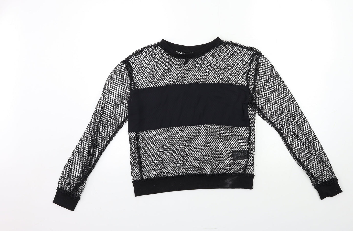 H&M Womens Black  Knit Pullover Sweatshirt Size 8