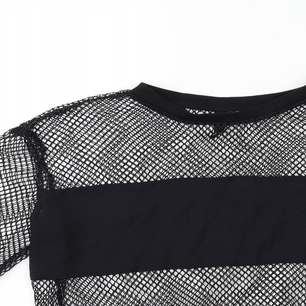 H&M Womens Black  Knit Pullover Sweatshirt Size 8