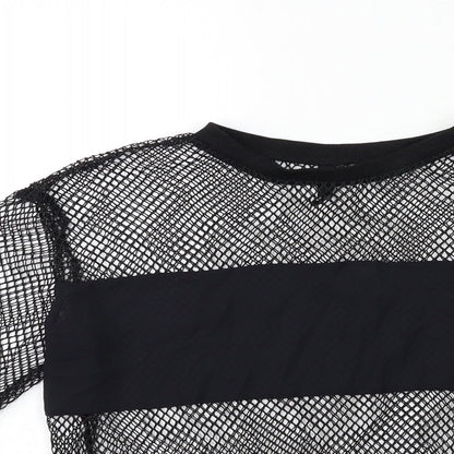 H&M Womens Black  Knit Pullover Sweatshirt Size 8