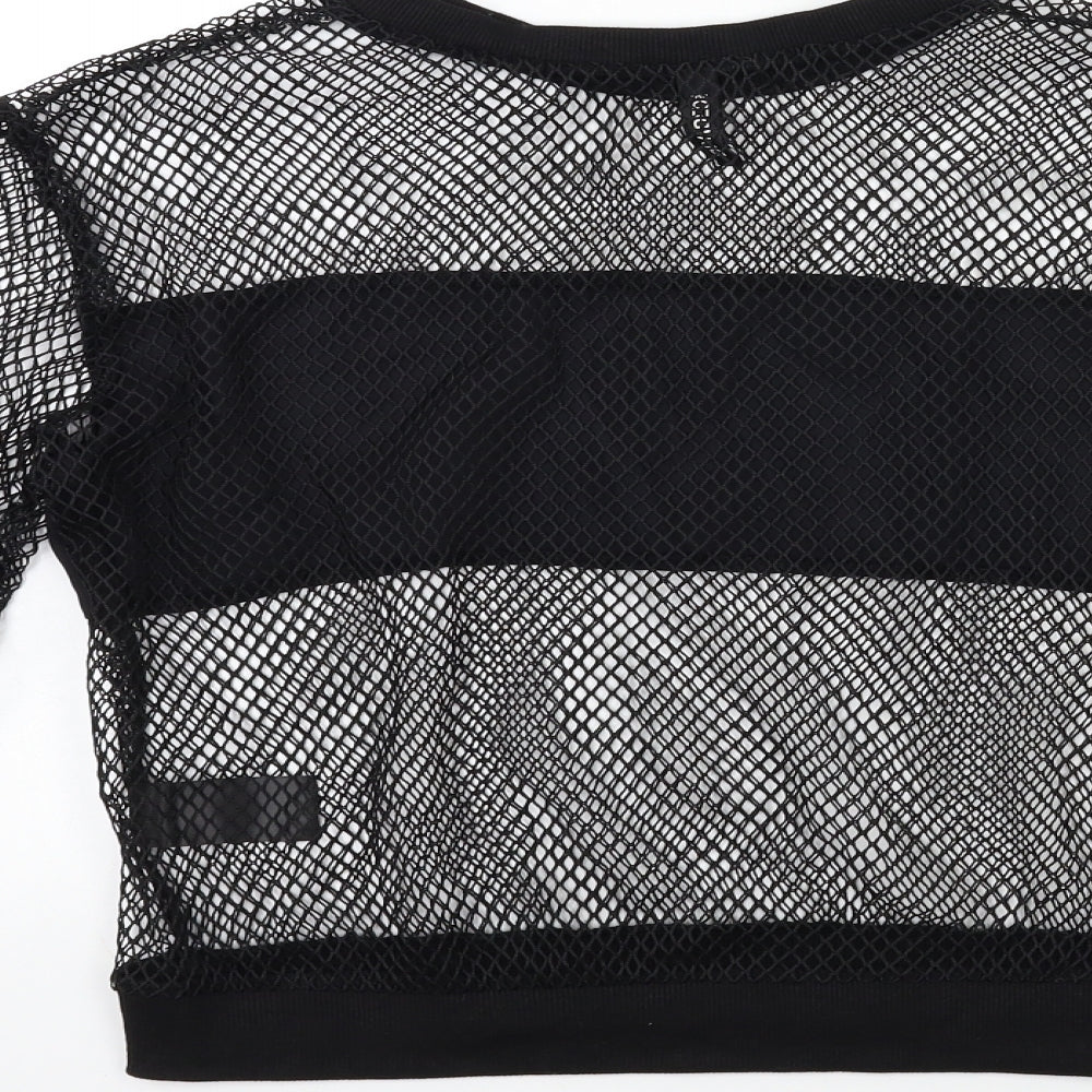 H&M Womens Black  Knit Pullover Sweatshirt Size 8