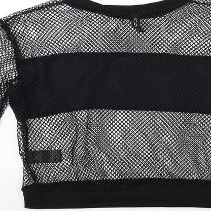 H&M Womens Black  Knit Pullover Sweatshirt Size 8