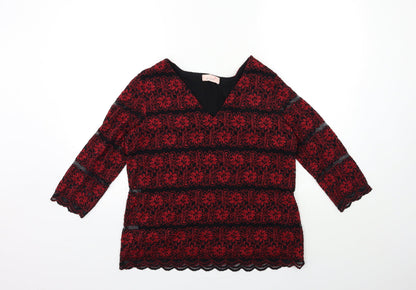 Womens UK Size 16 Marks and Spencer Red Basic Blouse