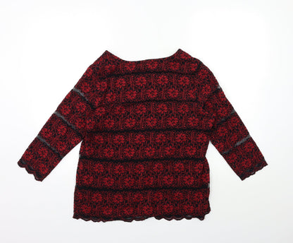 Womens UK Size 16 Marks and Spencer Red Basic Blouse