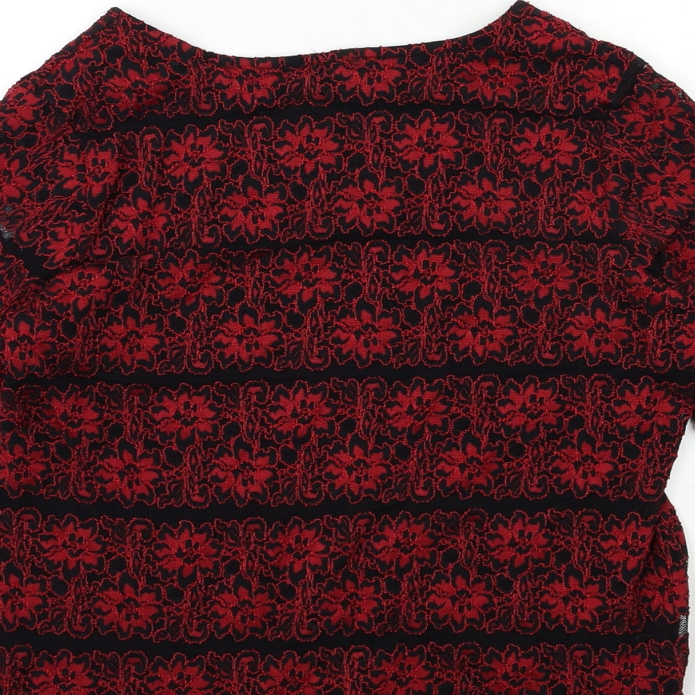 Womens UK Size 16 Marks and Spencer Red Basic Blouse