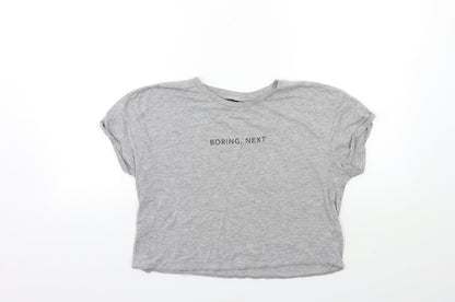 New Look Girls Grey   Basic T-Shirt Size 14 Years  - boring next